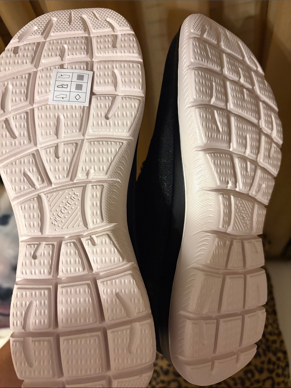 Skechers Women’s Black Slip-On Sneakers with Rose Gold Accents - Picture 5 of 5